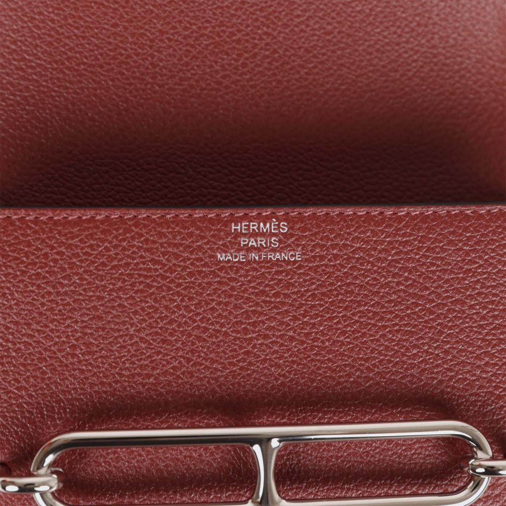 Hermes Roulis Slim Wallet Bi-Color Rouge H/Rose Azalee Evercolor Palladium Hardware - Image 8