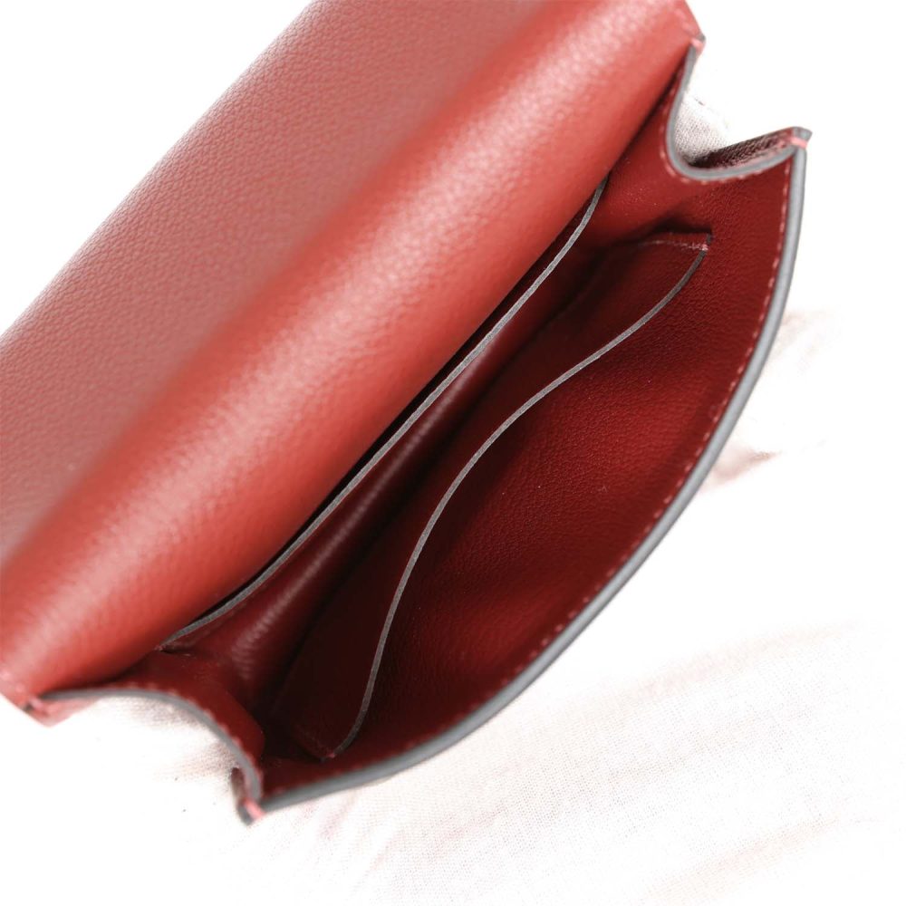 Hermes Roulis Slim Wallet Bi-Color Rouge H/Rose Azalee Evercolor Palladium Hardware - Image 11