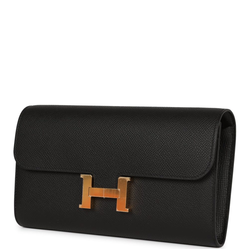 Hermes Constance Wallet To Go Black Epsom Gold Hardware - Image 5