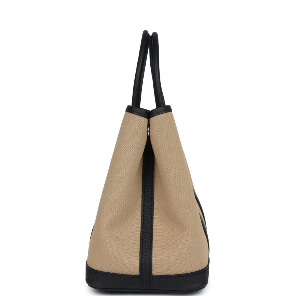 Hermes Garden Party 30 Trench Toile and Black Negonda Palladium Hardware - Image 3