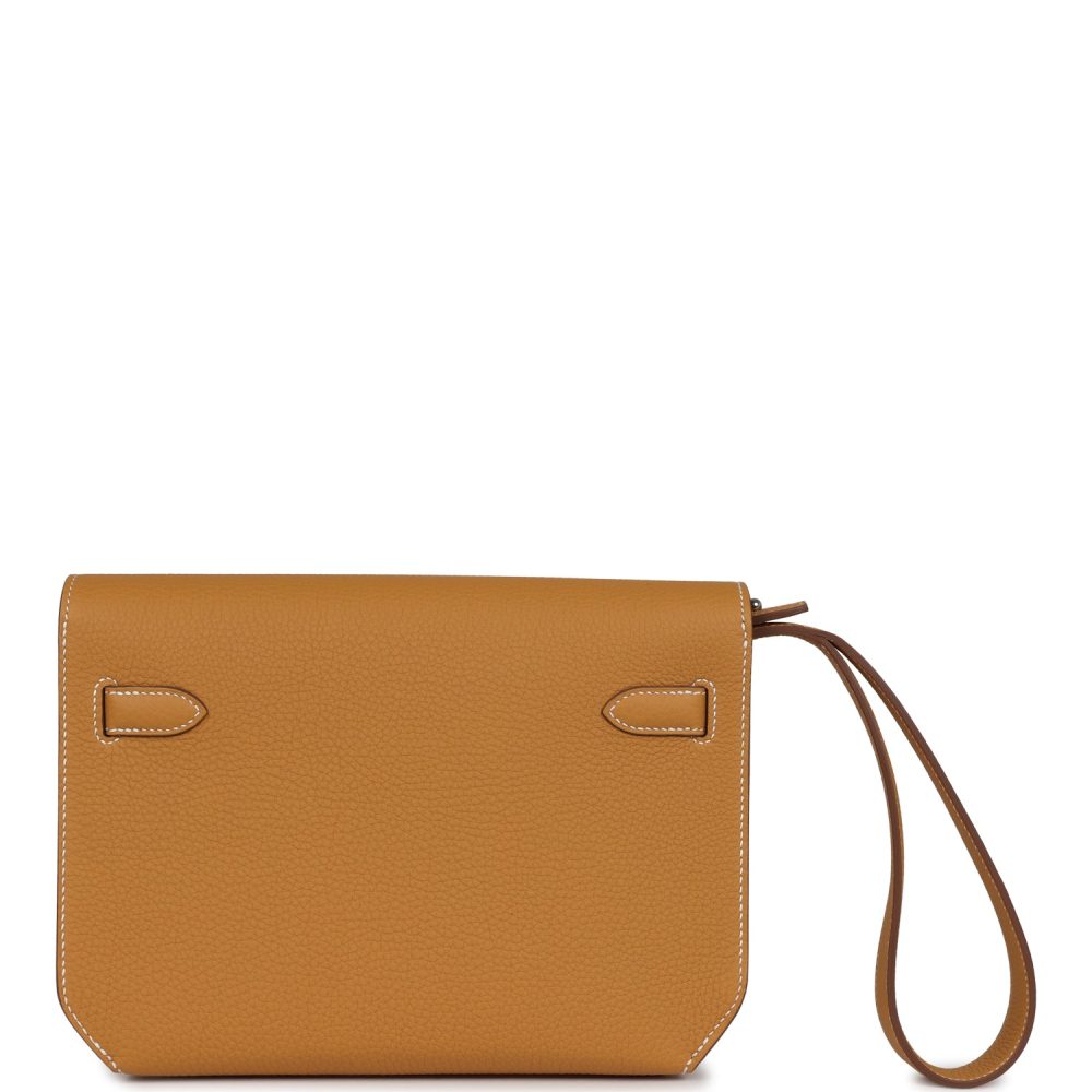 Hermes Kelly Depeches 25 Naturel Sable Togo Palladium Hardware - Image 4