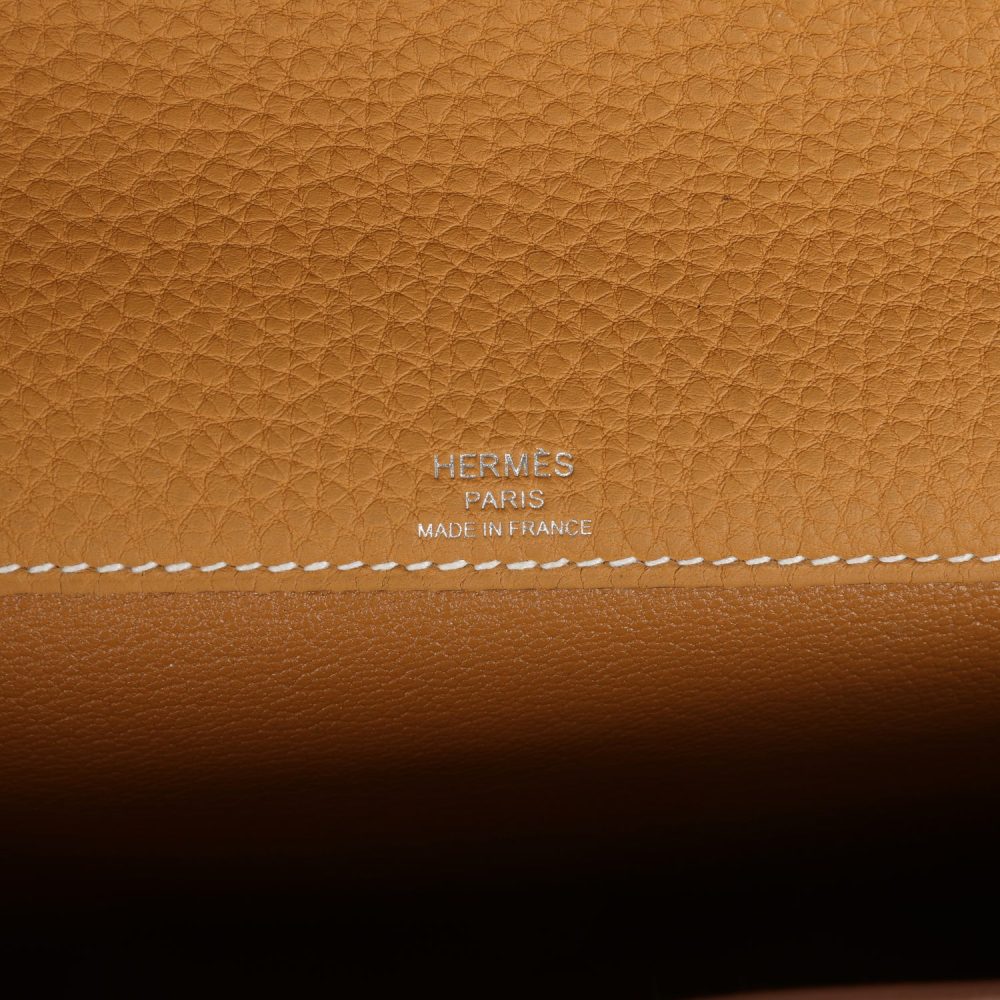 Hermes Kelly Depeches 25 Naturel Sable Togo Palladium Hardware - Image 8