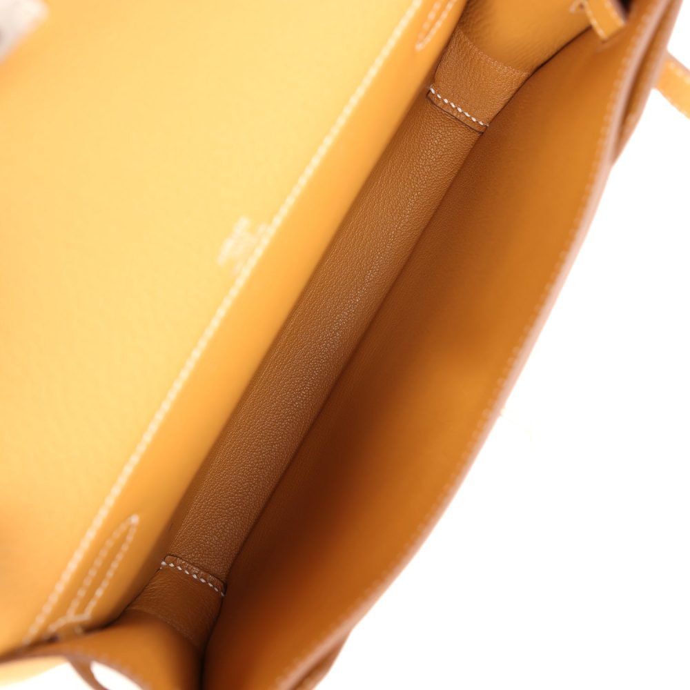 Hermes Kelly Depeches 25 Naturel Sable Togo Palladium Hardware - Image 9