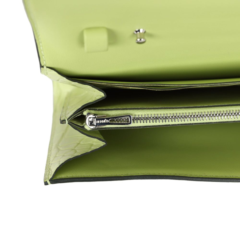 Hermes Constance Wallet To Go Jaune Bourgeon Matte Alligator Palladium Hardware - Image 9