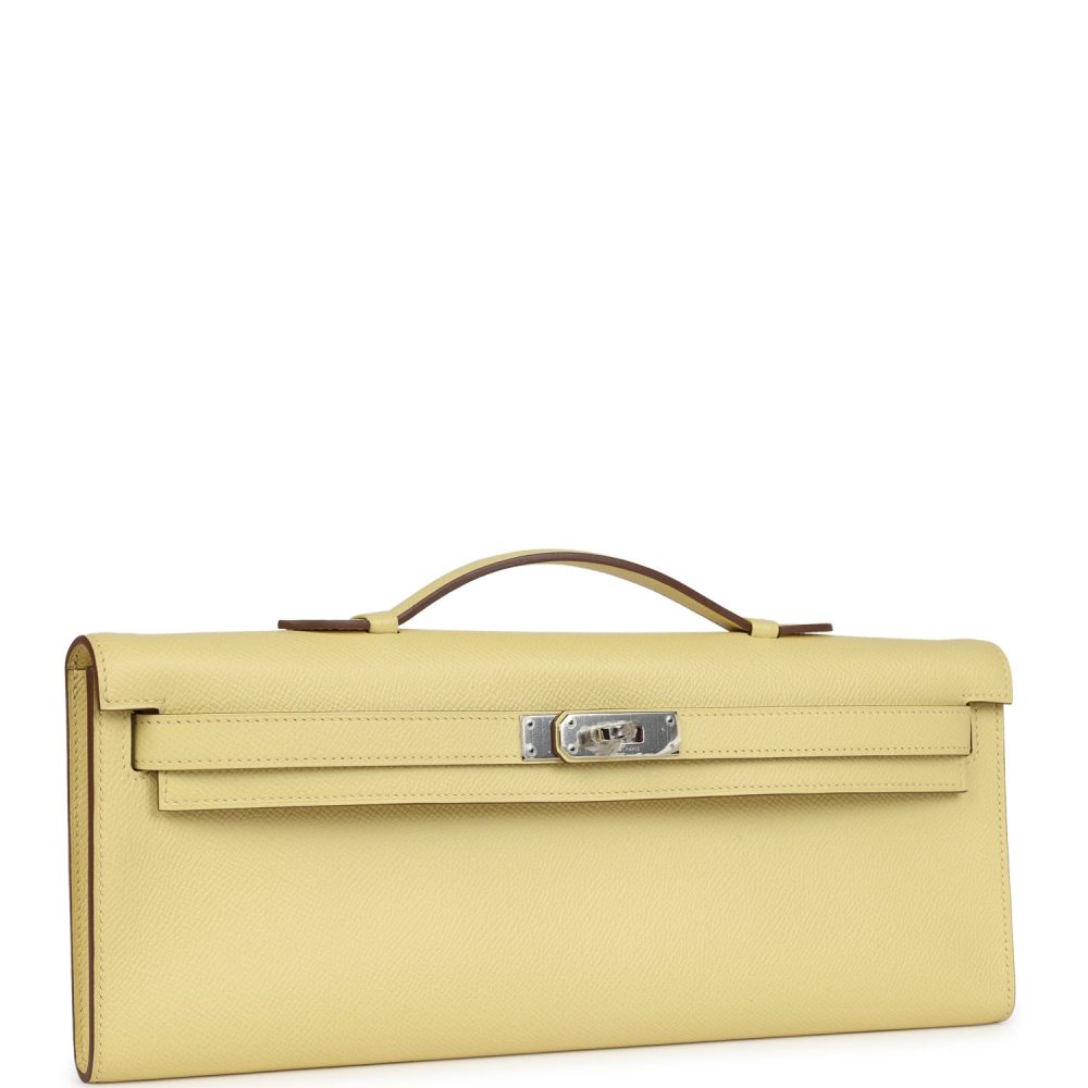 Hermes Kelly Cut Jaune Poussin Epsom Palladium Hardware - Image 2
