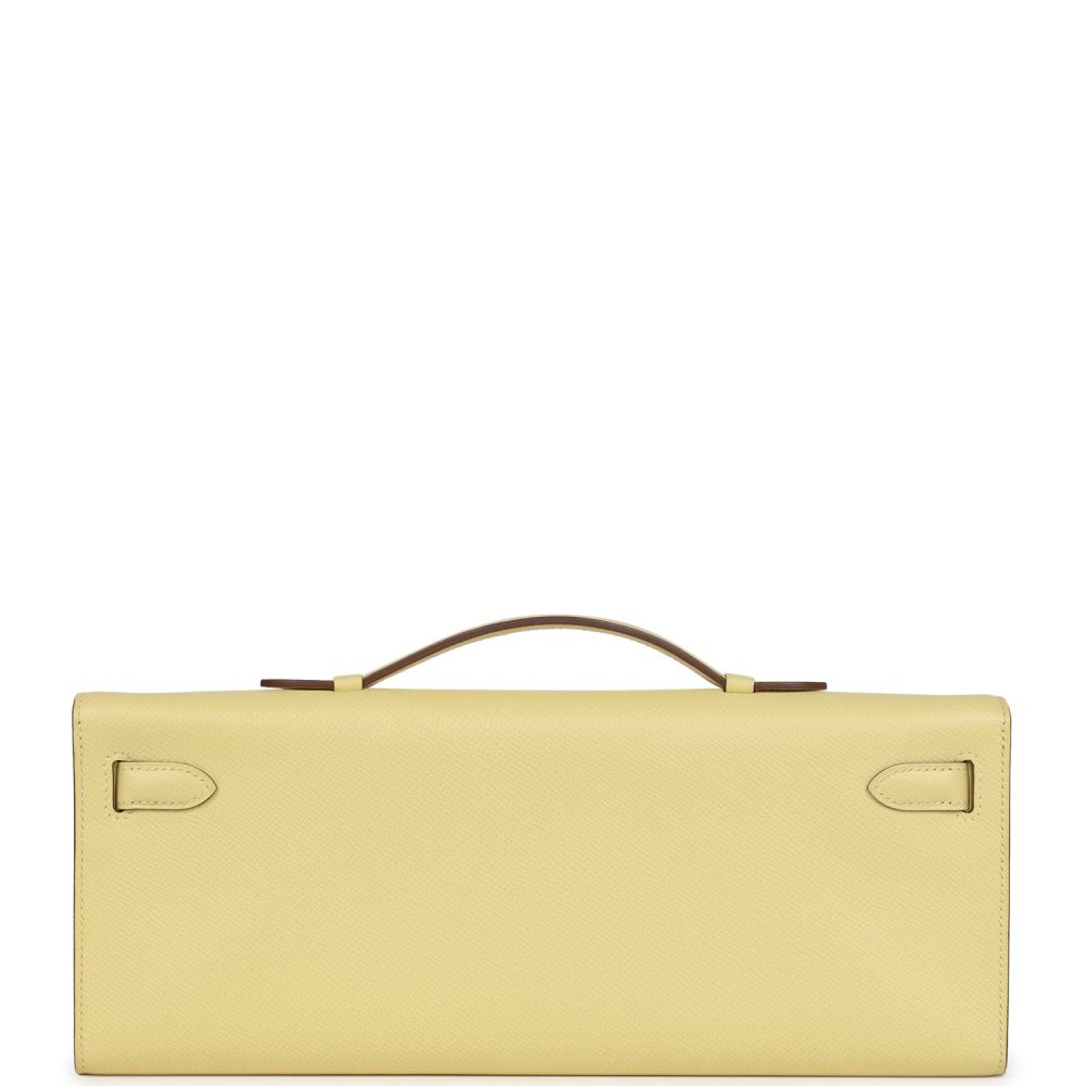 Hermes Kelly Cut Jaune Poussin Epsom Palladium Hardware - Image 4