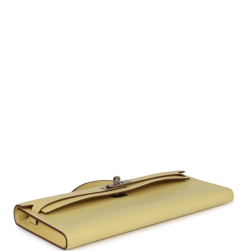 Hermes Kelly Cut Jaune Poussin Epsom Palladium Hardware - Image 6