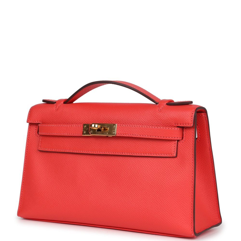 Hermes Kelly Pochette Rose Jaipur Epsom Gold Hardware - Image 5