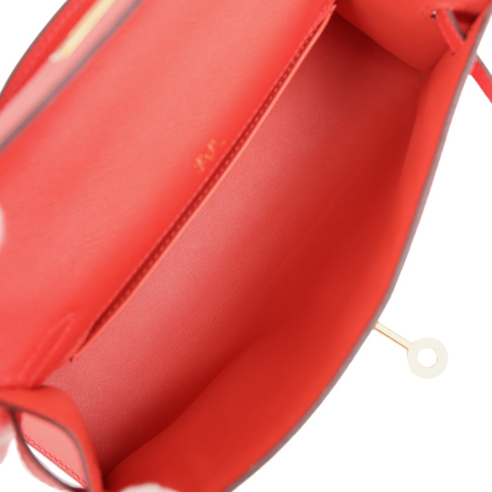 Hermes Kelly Pochette Rose Jaipur Epsom Gold Hardware - Image 8