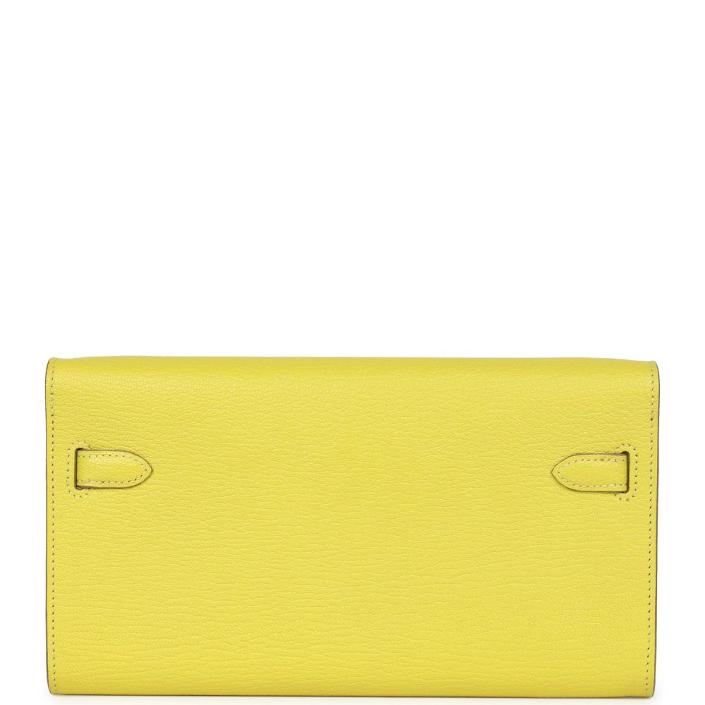 Hermes Kelly Wallet To Go Lime Chevre Palladium Hardware - Image 4