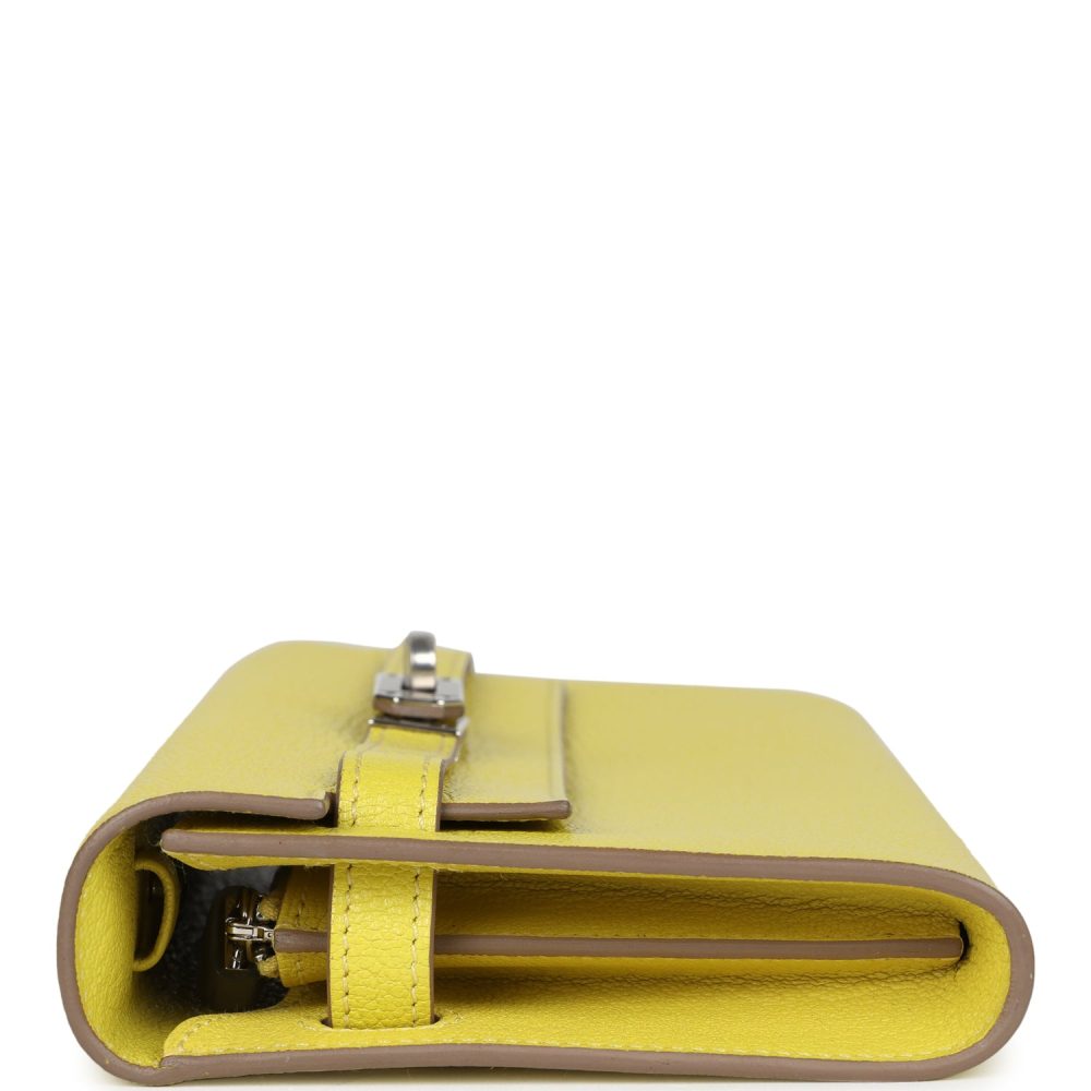 Hermes Kelly Wallet To Go Lime Chevre Palladium Hardware - Image 3