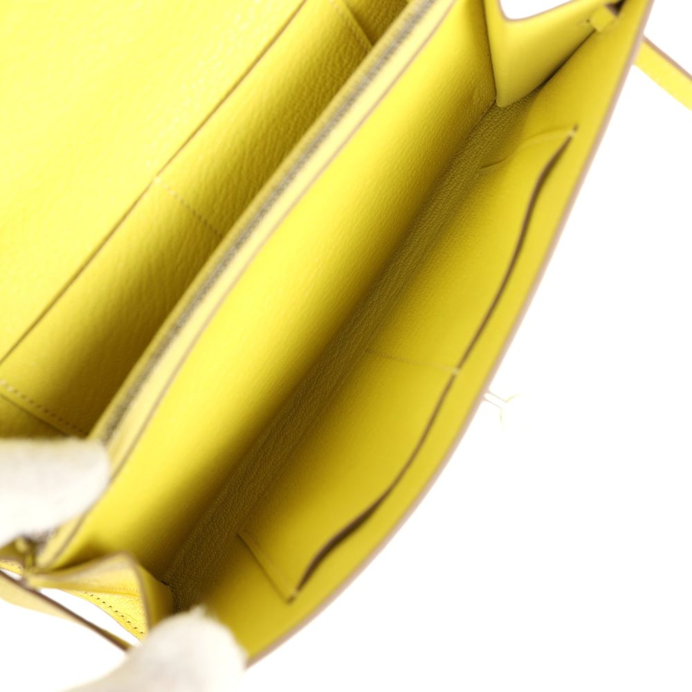 Hermes Kelly Wallet To Go Lime Chevre Palladium Hardware - Image 10
