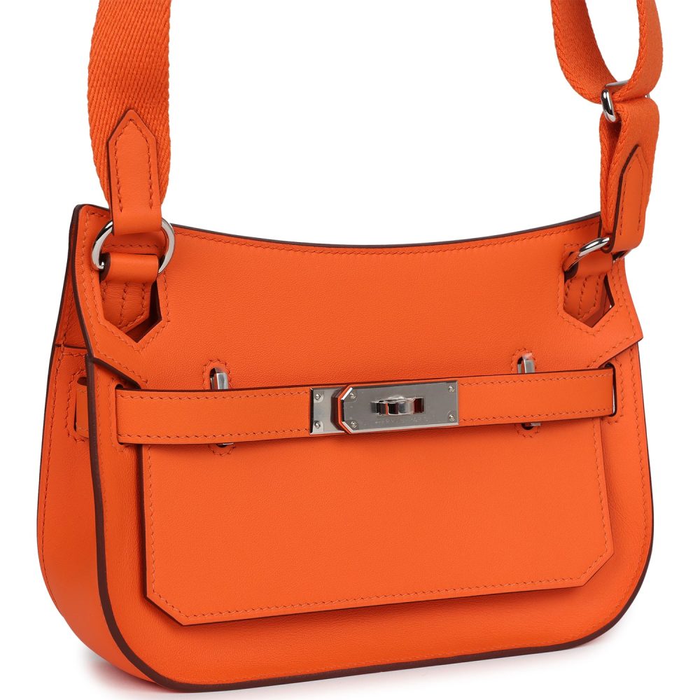 Hermes Mini Jypsiere Orange Minium Swift Palladium Hardware - Image 2