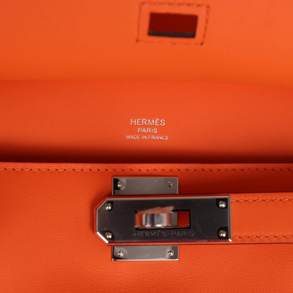Hermes Mini Jypsiere Orange Minium Swift Palladium Hardware - Image 8