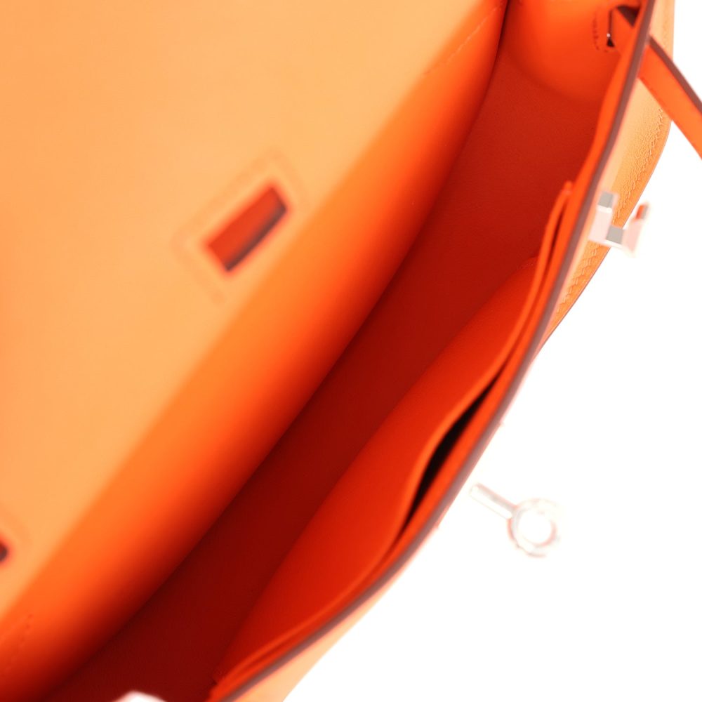 Hermes Mini Jypsiere Orange Minium Swift Palladium Hardware - Image 9