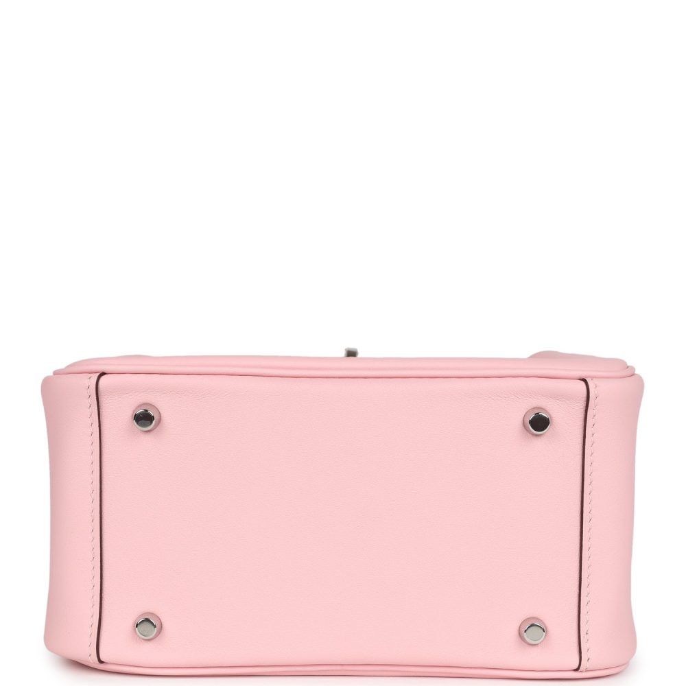 Hermes Mini Lindy Rose Sakura Swift Palladium Hardware - Image 7
