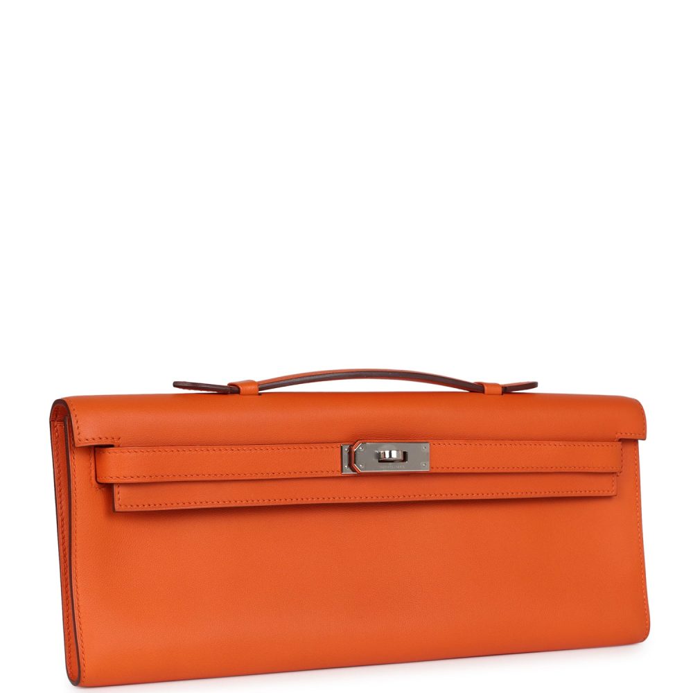 Hermes Kelly Cut Orange Swift Palladium Hardware - Image 2