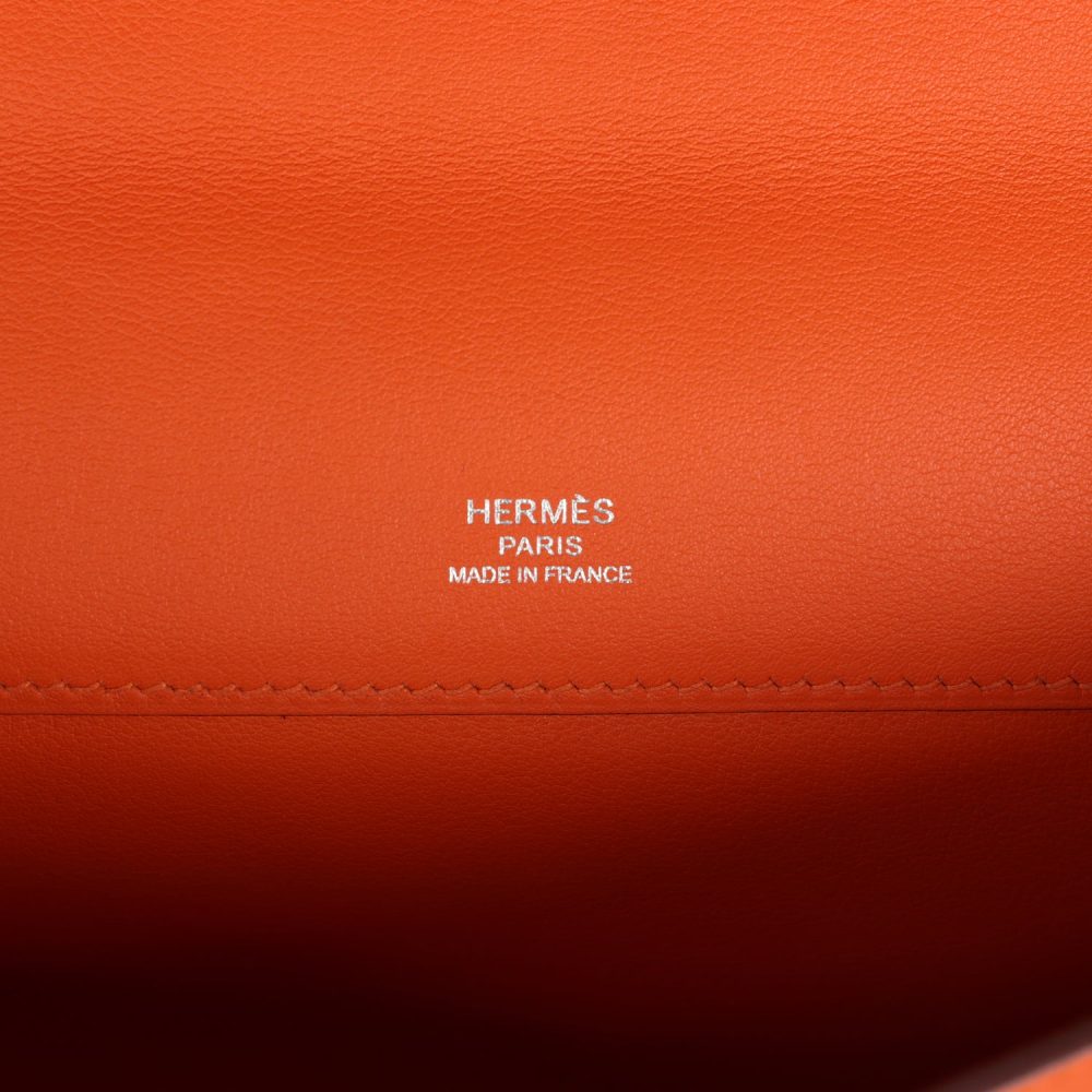 Hermes Kelly Cut Orange Swift Palladium Hardware - Image 7