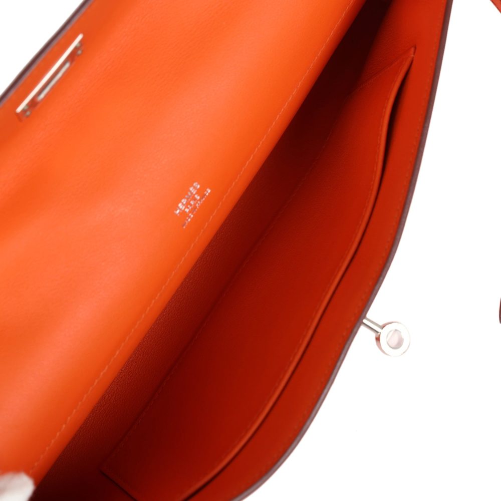Hermes Kelly Cut Orange Swift Palladium Hardware - Image 8