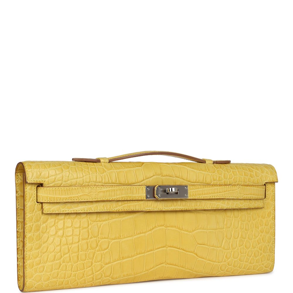 Hermes Kelly Cut Mimosa Matte Alligator Palladium Hardware - Image 2