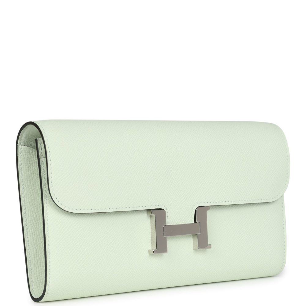 Pre-owned Hermes Constance Wallet To Go Vert Fizz Epsom Palladium Hardware - Image 2