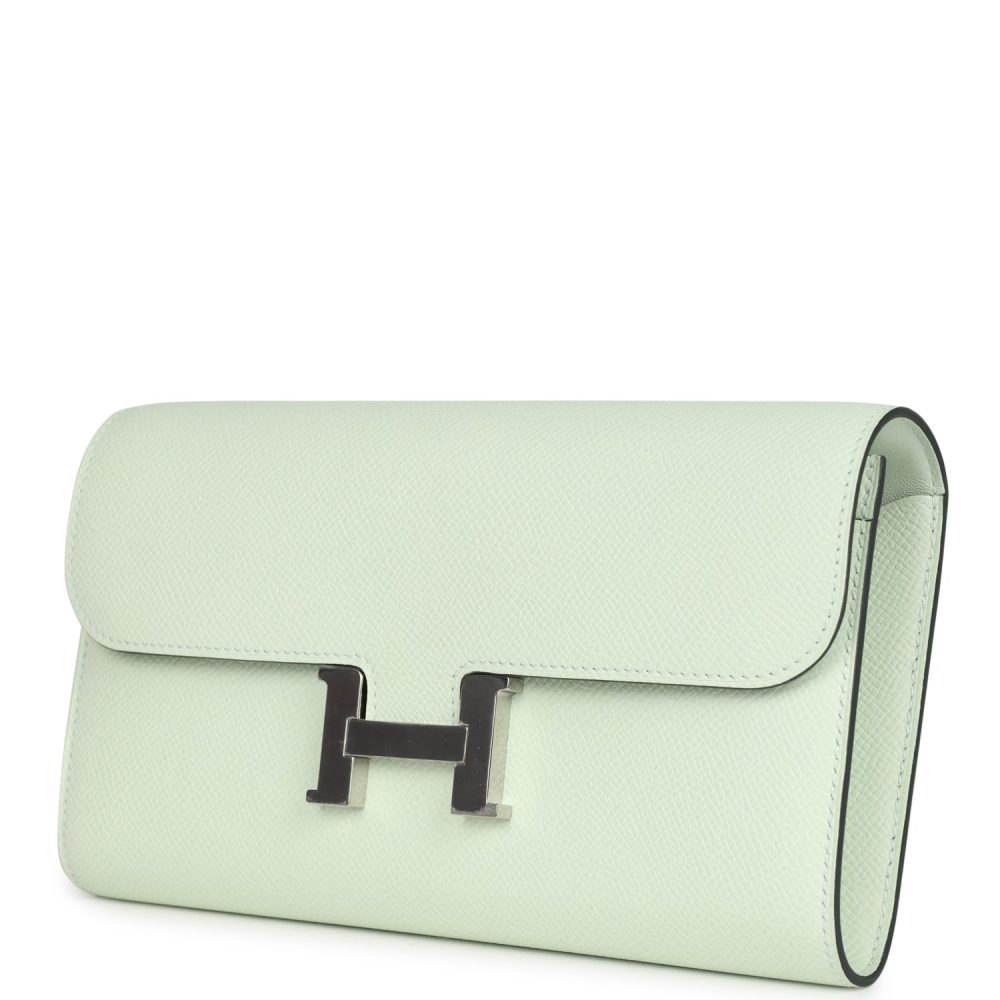 Pre-owned Hermes Constance Wallet To Go Vert Fizz Epsom Palladium Hardware - Image 5