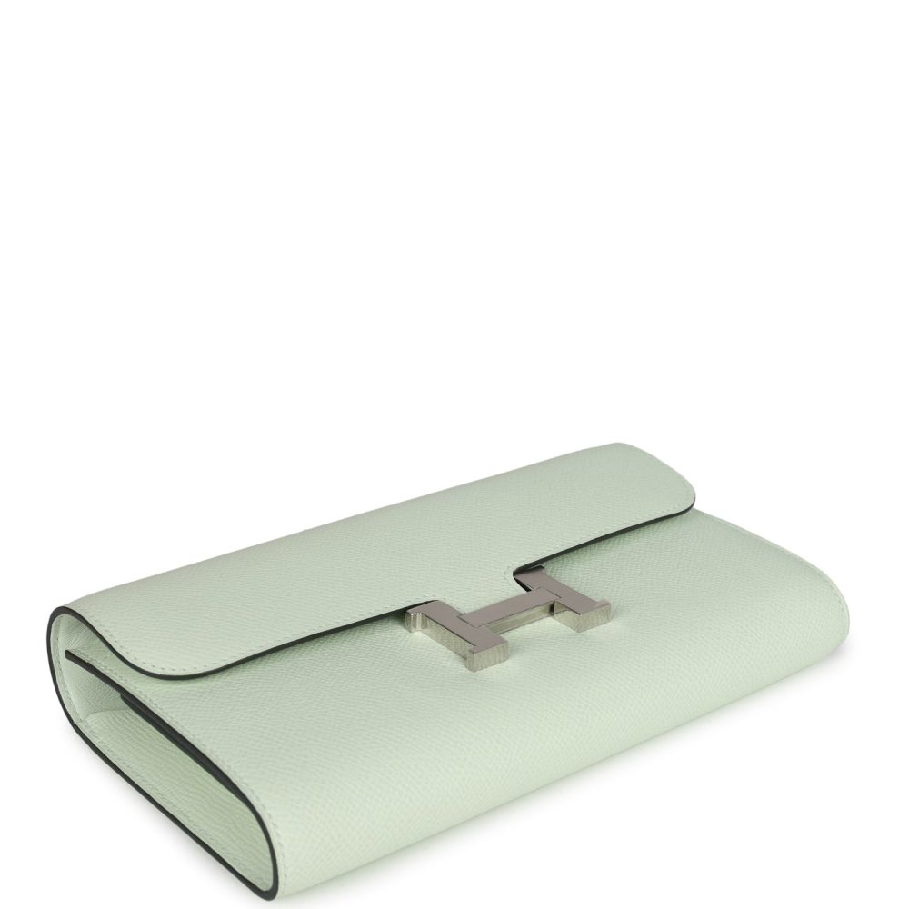 Pre-owned Hermes Constance Wallet To Go Vert Fizz Epsom Palladium Hardware - Image 6