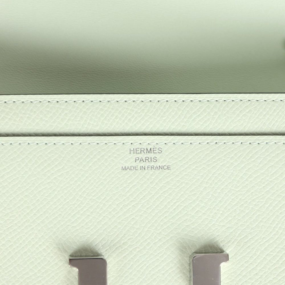 Pre-owned Hermes Constance Wallet To Go Vert Fizz Epsom Palladium Hardware - Image 7