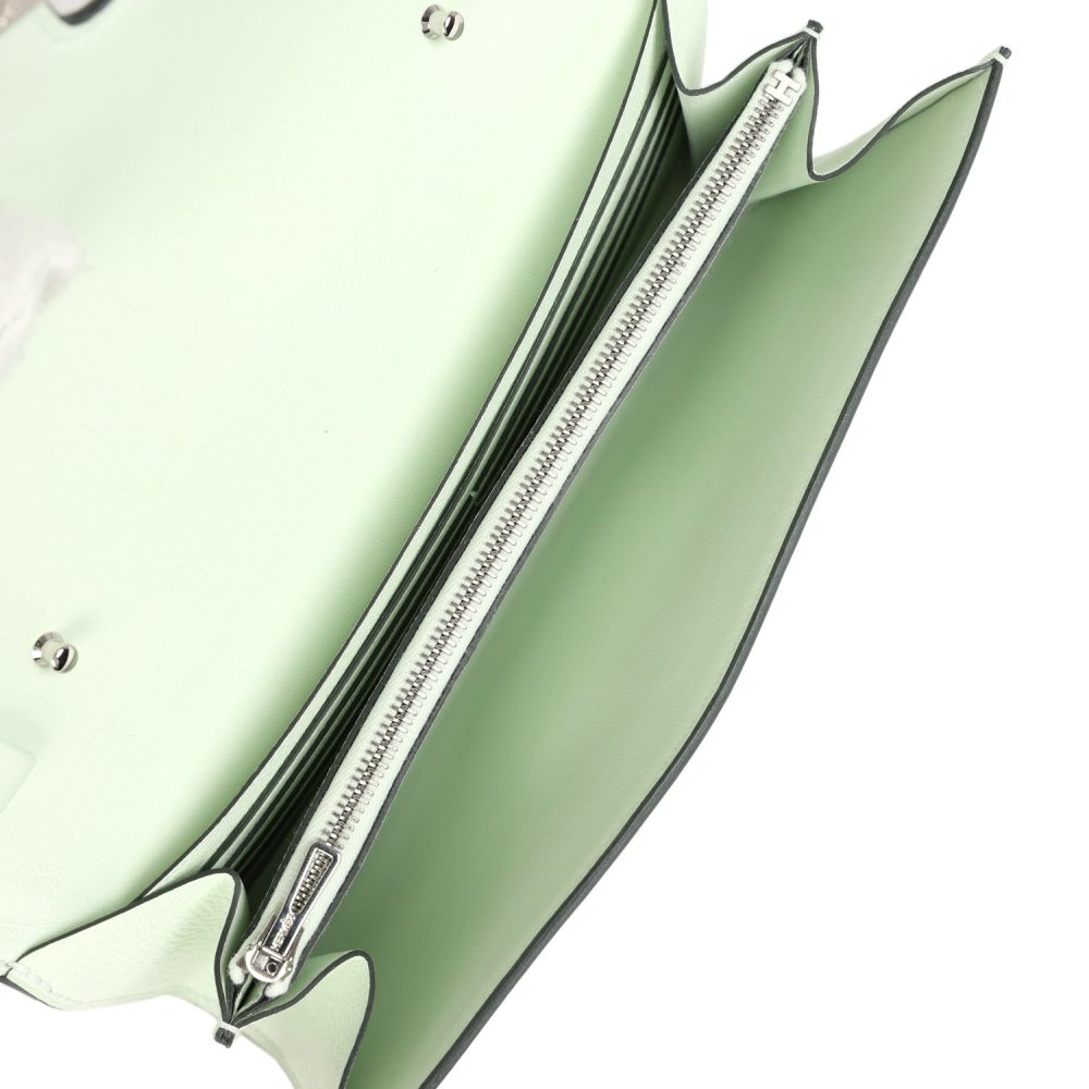 Pre-owned Hermes Constance Wallet To Go Vert Fizz Epsom Palladium Hardware - Image 8