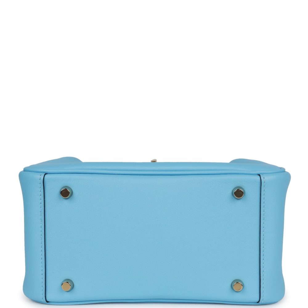 Hermes Mini Lindy Celeste Swift Gold Hardware - Image 7
