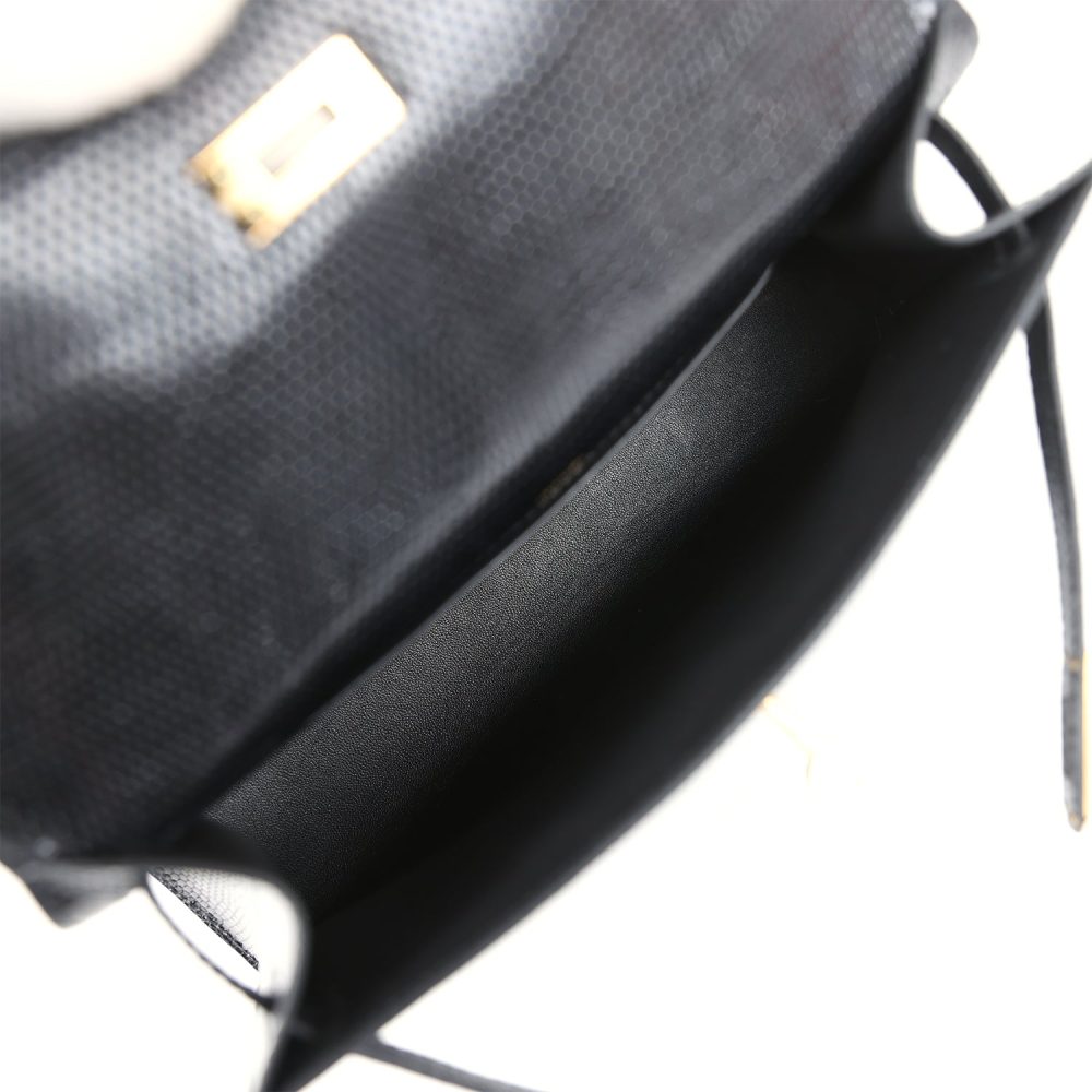 Hermes Kelly Pochette Black Varanus Niloticus Lizard Gold Hardware - Image 6