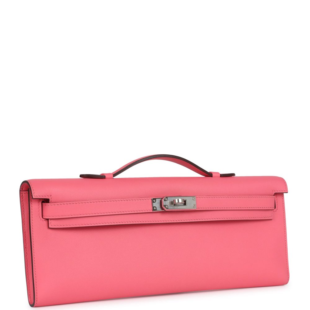 Hermes Kelly Cut Rose Azalee Swift Palladium Hardware - Image 2