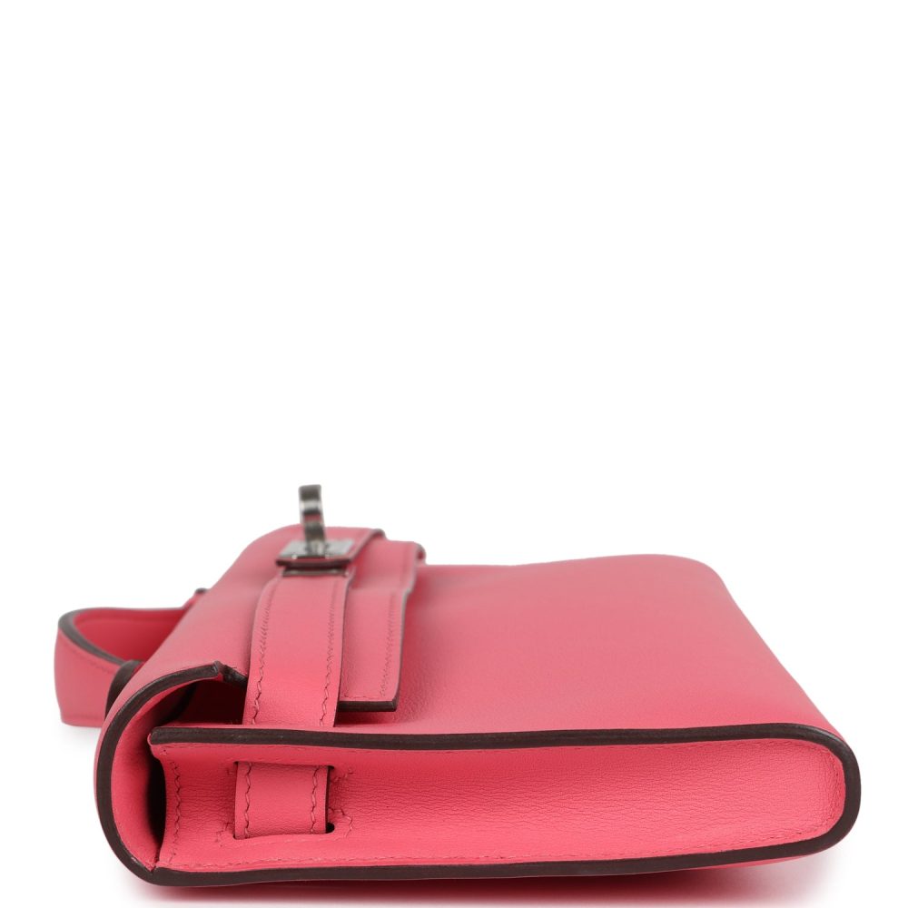 Hermes Kelly Cut Rose Azalee Swift Palladium Hardware - Image 3