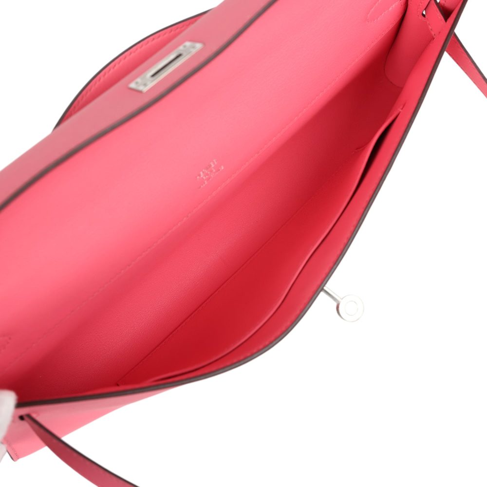 Hermes Kelly Cut Rose Azalee Swift Palladium Hardware - Image 8