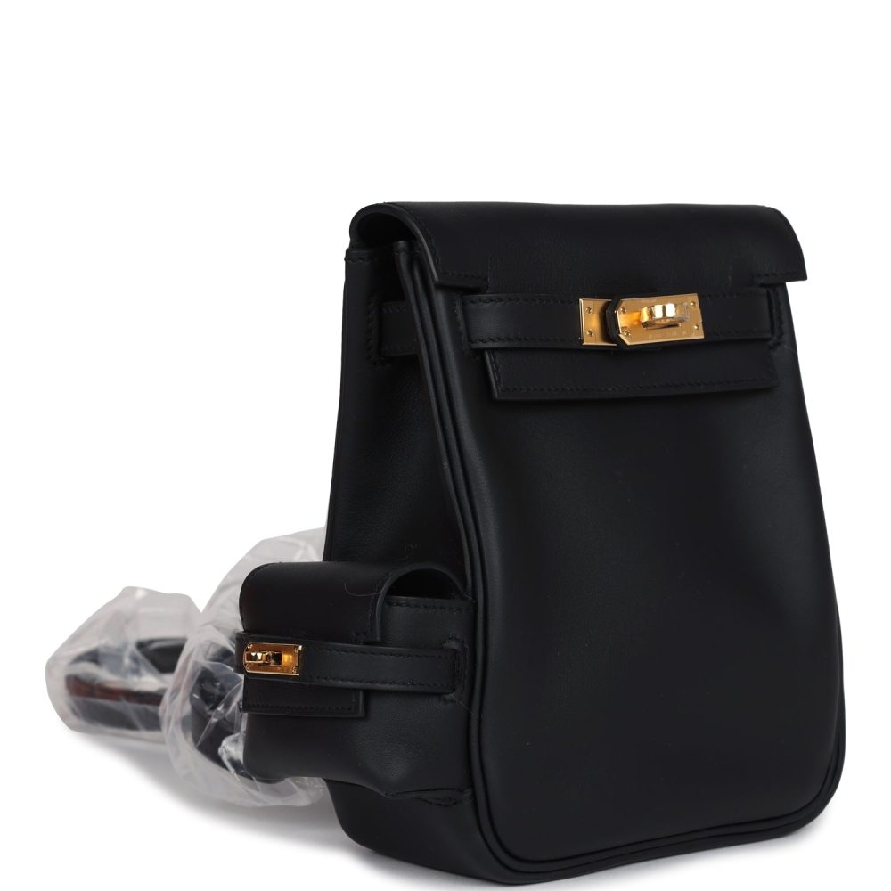 Hermes Mini Kelly Jump Backpack Black Swift Gold Hardware - Image 2