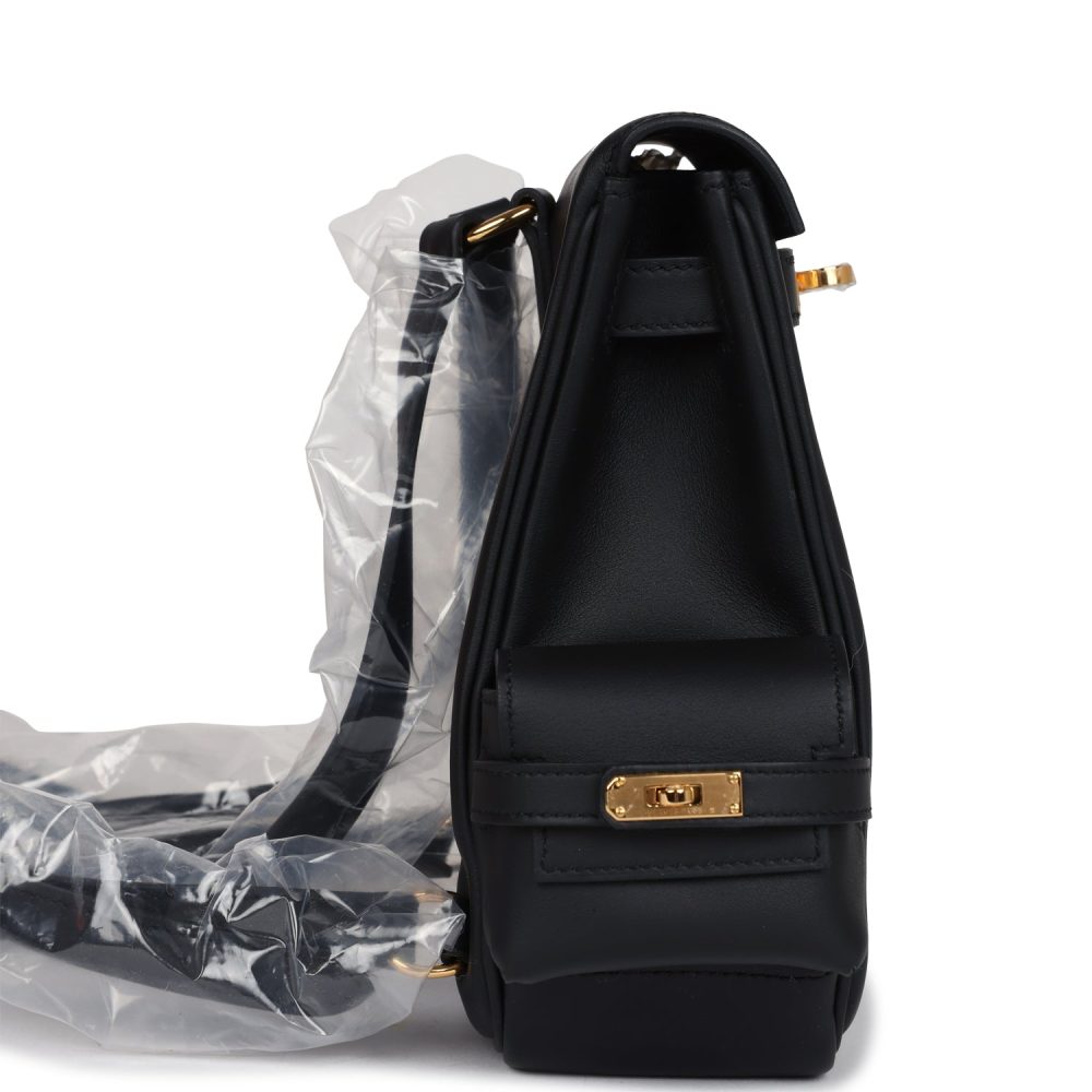 Hermes Mini Kelly Jump Backpack Black Swift Gold Hardware - Image 3