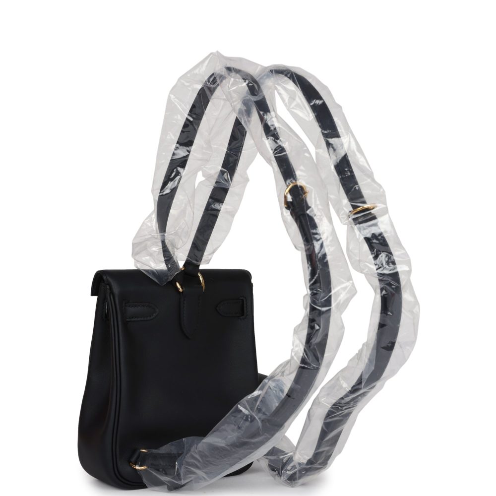 Hermes Mini Kelly Jump Backpack Black Swift Gold Hardware - Image 10
