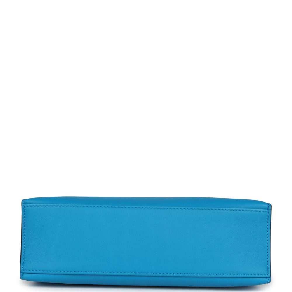 Pre-owned Hermes Kelly Pochette Bleu Frida Swift Gold Hardware - Image 6