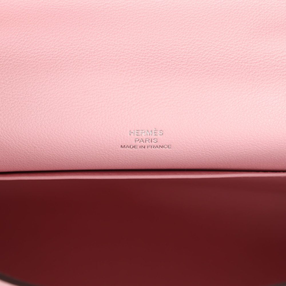 Hermes Kelly Pochette Rose Sakura Swift Palladium Hardware - Image 7