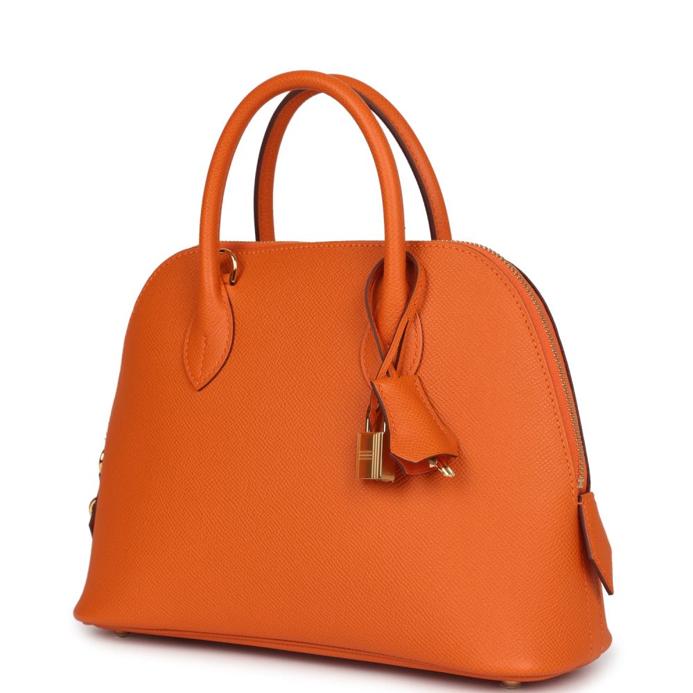 Hermes 1923 Bolide 25 Orange Epsom Gold Hardware - Image 5