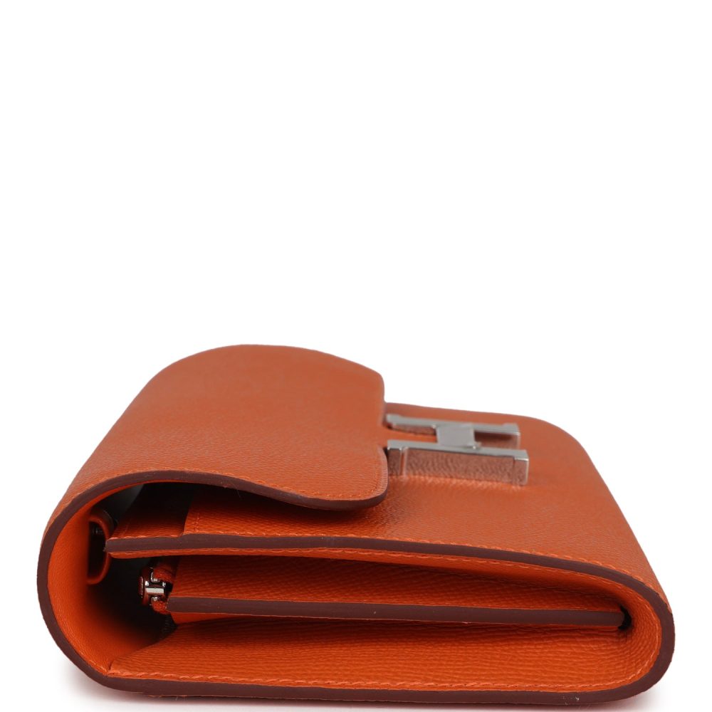 Hermes Constance Wallet To Go Orange Epsom Palladium Hardware - Image 3