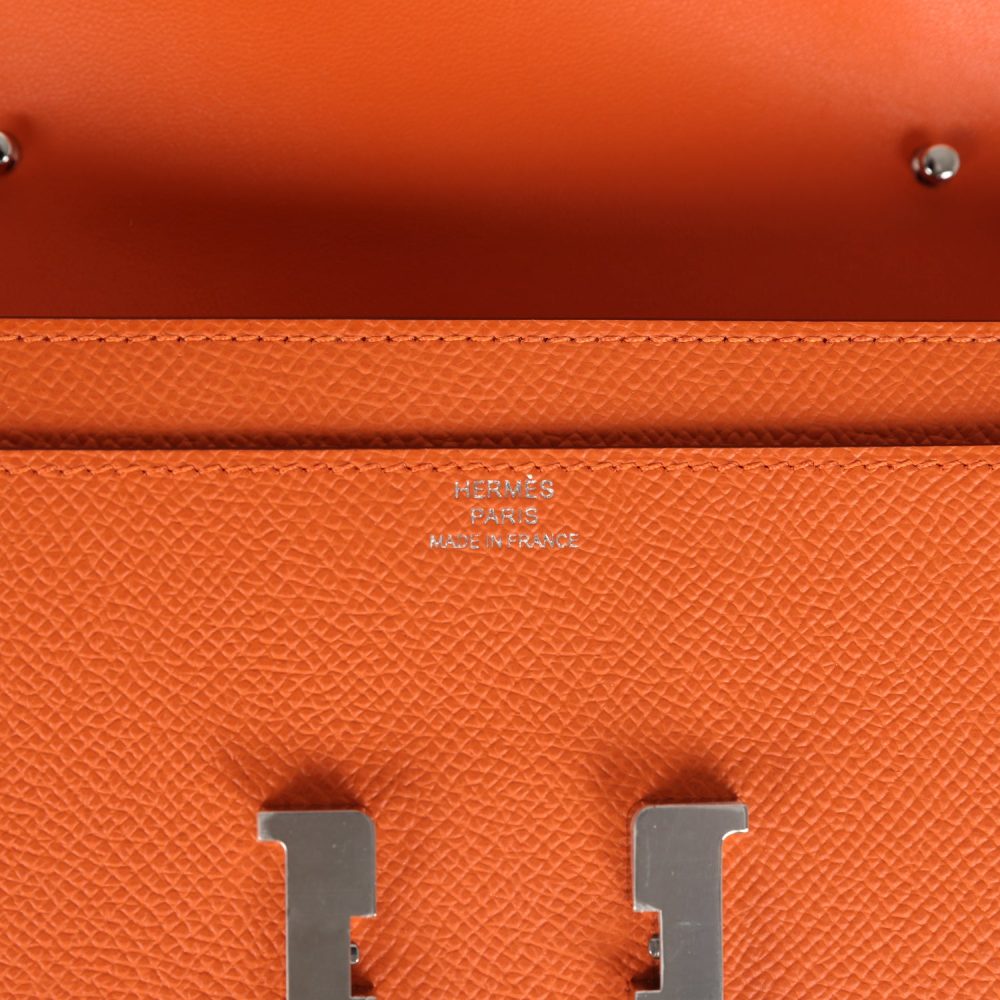 Hermes Constance Wallet To Go Orange Epsom Palladium Hardware - Image 6