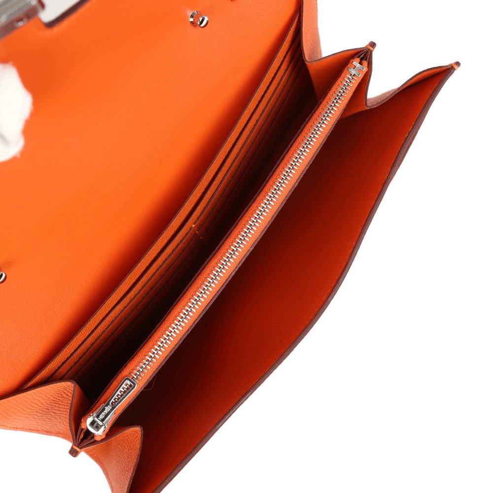 Hermes Constance Wallet To Go Orange Epsom Palladium Hardware - Image 7