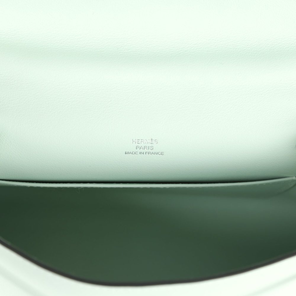 Hermes Kelly Pochette Vert Peppermint Swift Palladium Hardware - Image 7