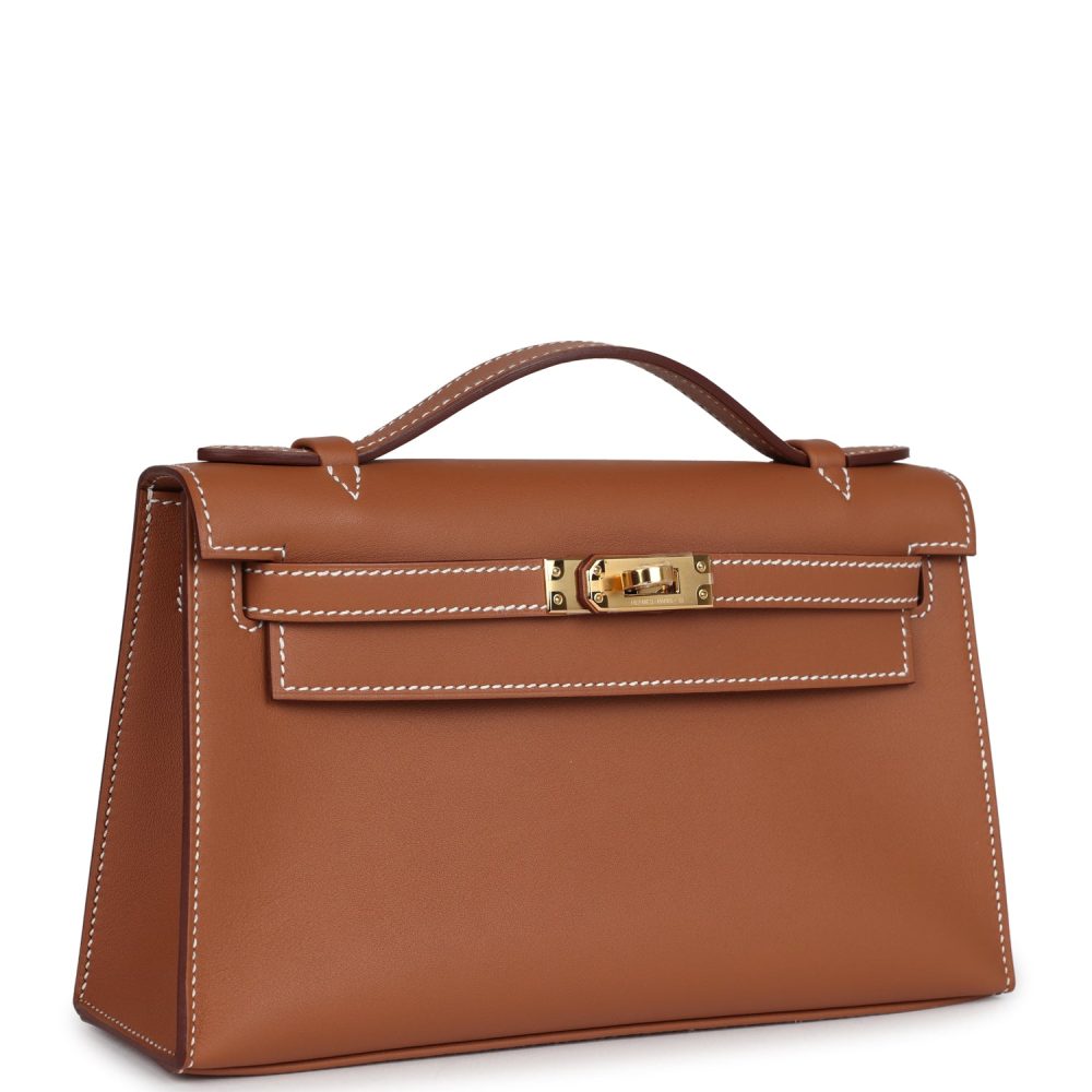 Hermes Kelly Pochette Gold Swift Gold Hardware - Image 2