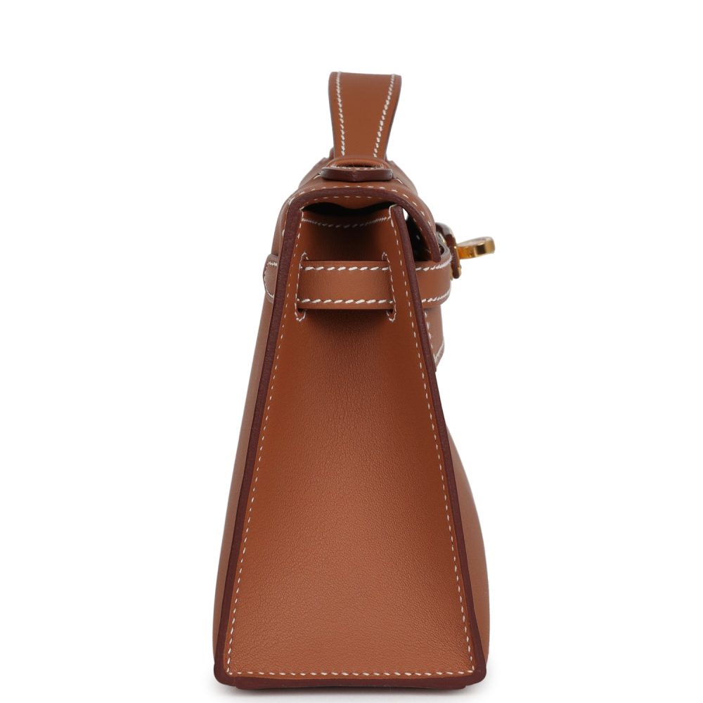 Hermes Kelly Pochette Gold Swift Gold Hardware - Image 3
