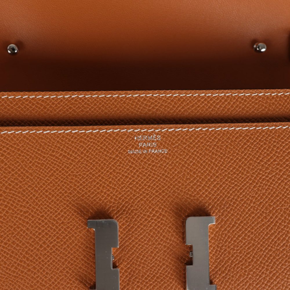 Hermes Constance To Go Wallet Toffee Epsom Palladium Hardware - Image 7