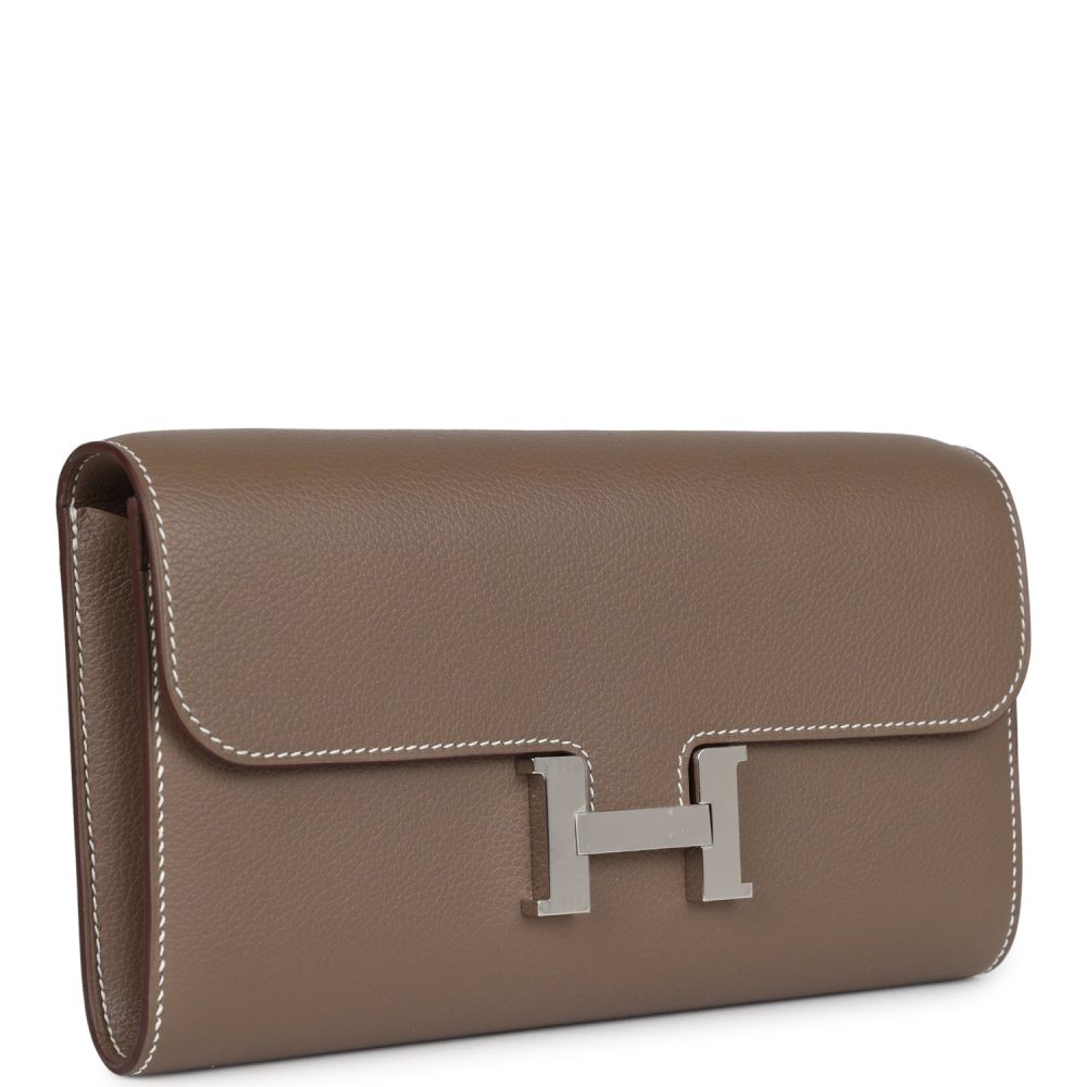 Hermes Constance Wallet To Go Etoupe Evercolor Palladium Hardware - Image 2