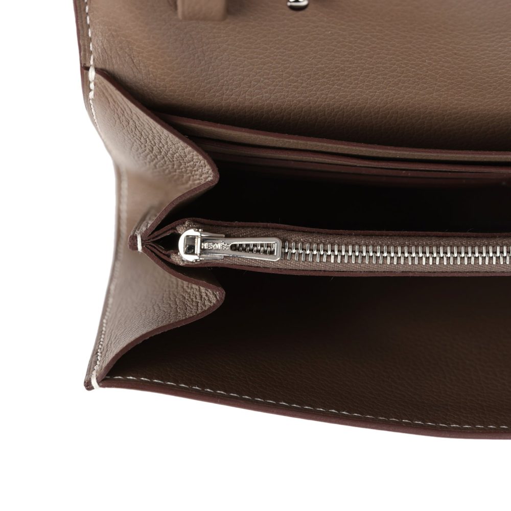 Hermes Constance Wallet To Go Etoupe Evercolor Palladium Hardware - Image 9