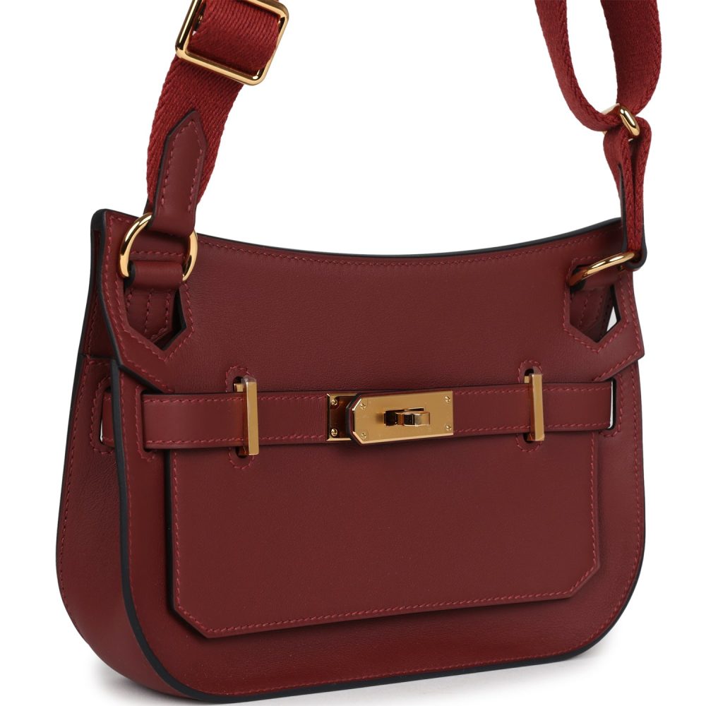 Hermes Mini Jypsiere Rouge H Swift Gold Hardware - Image 2